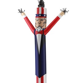 LookOurWay Air Dancers Inflatable Tube Man Attachment - 20 Feet Tall Wacky Waving Inflatable Dancing Tube Guy for Business Promotion (Blower Not Included) - 4th of July Patriot Theme - Uncle Sam