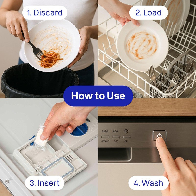 ATTITUDE Dishwasher Pods, Plant-Based & Vegan, Phosphate-Free Detergent Tablets, Naturally