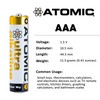 Atomic AAA 1.5V LR03 AM4 Ultra Alkaline High Performance Batteries