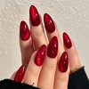 False Nails - 24PCS Short False Nails - Almond Red