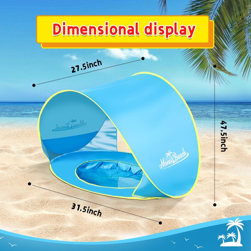 Monobeach Baby Beach Tent with Sun Hat Pop Up Portable