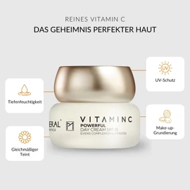 Pure Mineral Day Cream SPF 15 with Vitamin C for All Skin Types - Moisture & Protection - No Silicones, Sulphates, Parabens - 50 ml
