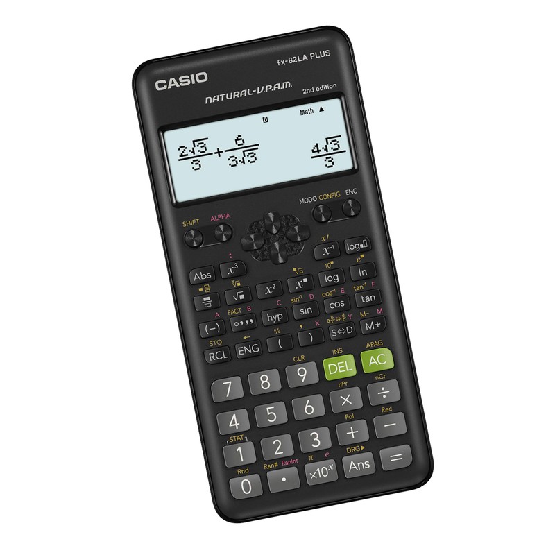 Casio FX-82LAPLUS2-BKSMT Calculadora Cientifica de 252 Funciones, Calculos fraccionarios, Estadistica,