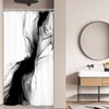 Cinbloo Black and White 54Wx78H Shower Curtain Marble Abstract Modern