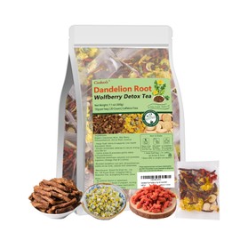 Dandelion Root Wolfberry Tea for Liver & Kidney Health 20 Count - Natural Liver Cleanse Detox Tea for Women & Men - Organic Herbal Loose Leaf Goji Berry, Chrysanthemum, Citrus Peel and Licorice - Caffeine-Free