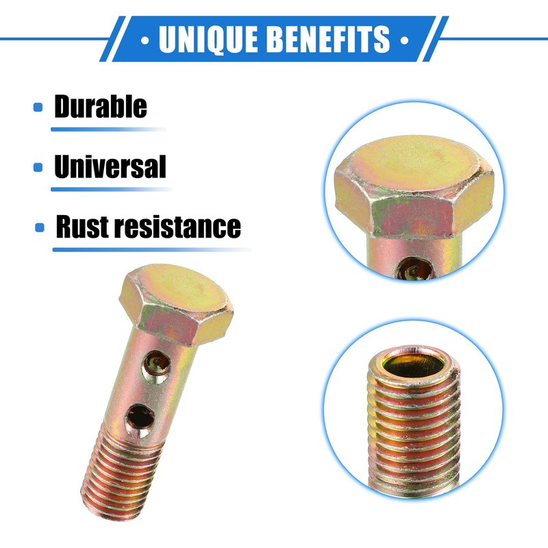VekAuto Double Banjo Bolt Kit, M12x1.5 Length 45mm Metric Thread