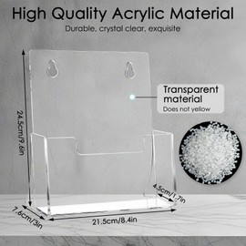 Flow fire A4 Leaflet Holders Free Standing, 2 Pack Clear Acrylic Leaflet Holder A4 for Magazine, Menu, Literature, Business Card