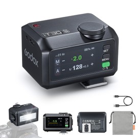 Godox iT30Pro N iT30Pro-N Flash for Nikon, 2.4G Mini Nikon Flash HSS 1/8000s, 560 Full Power Flashes, 2.8" Full-Color Touchscreen, TTL Auto-Exposure, Built-in Diffuser and Lithium Battery(Black)