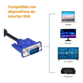 Cable De Monitor Vga A Vga De 5 Metros Para Laptop O Pc