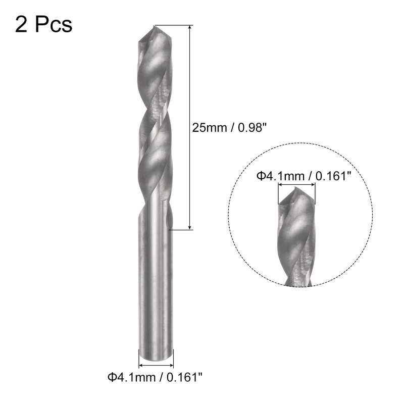 sourcing map Solid Carbide Drill Bits, 4.1mm C2/K20 Tungsten Carbide