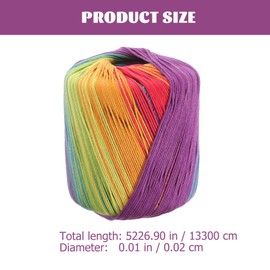 Healifty 1 Roll Crochet Yarn Knitting Yarn Cotton Gradient Yarn Kaleidoscope Yarn for DIY Hats Sweater Scarf Gloves Rainbow