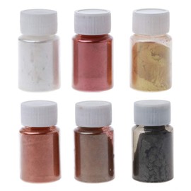 GUMEI 6 Color Metal Tones Mica Pearl Powder Pigment Kit Cosmetic Grade Metallic Dye