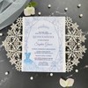 JOACHUUY 25 Laser hollowed out rose invitation cards for weddings,