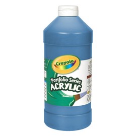 Crayola Portfolio 1 Pint Squeeze Bottle Non-Toxic Acrylic Paint, Brilliant Blue