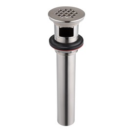 Artiwell Grid Drain Strainer Assembly With Overflow for Bathroom Sink, P.O. Plug Lavatory Drain, Brushed Nickel