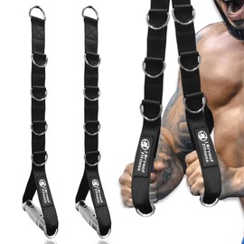 J Bryant Fitness Metallic Multi D-Ring Gym Handles Ultra-Durable Aluminum Alloy Grip Handles for Heavy-Duty Workout-Ideal for Pulley LAT Pull Down Systems, Black