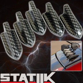 STATIIK 5 PC CARBON FIBER AIR VORTEX GENERATOR ADHESIVE FIN SET/KIT SPOILER TRUNK WING I