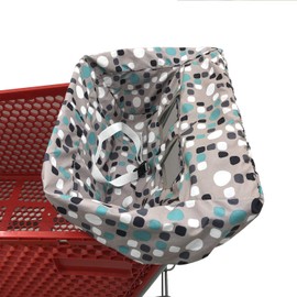 Shopping Cart Cover | High Chair and Grocery Cart Cover for Babies, Kids, Infants (Blue Polk Dot)