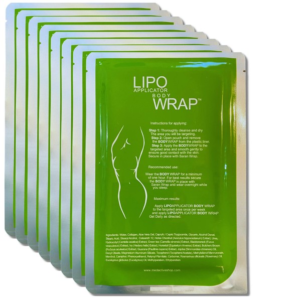 Ultimate Body Applicator Lipo Wrap Works To Reduce The Appearance of Cellulite and Dimpled skin. Restores Firmer and Toned Body Appearance. Improves Skin Elasticity and Resiliency. (8 Wraps)
