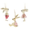 com-four® 6 x Decorative Hangers Rabbit - Wooden Easter Decoration