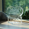 KWOOD Customized Engraved Heart-Shaped Crystal, 20 Year 20th Anniversary Wedding