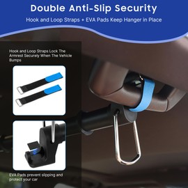 Heavy-Duty Car Clothes Hanger Bar Holds 50 Clothes, Telescopic Clothes Rack for Car Travel (28"-60") Fits Vehicles, SUVs with 2 EVA Anti-Skid Pads & 2 Hook and Loop Straps（Hold Up to 70lbs）