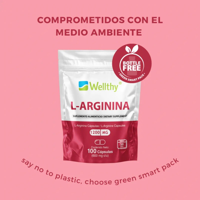L Arginina 600mg 100 Cpsulas Wellthy Sin Sabor