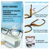OCCI CHIARI Mens Blue Light Reading Glasses 1.75+ Lightweight Comfort