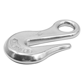 ZONADAH 1/4 inch Forged Stainless Steel Hook Safety Latch Eye Hook Marine Hardware Accessories Winch Cable Eye Hook Eye-Shaped Grapple