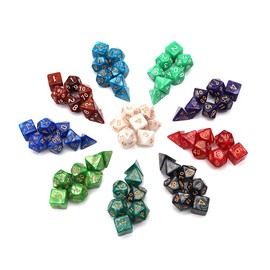 DollaTek Polyhedral Dice Set 10 Complete Dice Sets (70 Pieces) D4 D6 D8 D10 D% D12 D20 Compatible with Dungeons and Dragons DND RPG MTG Table Games