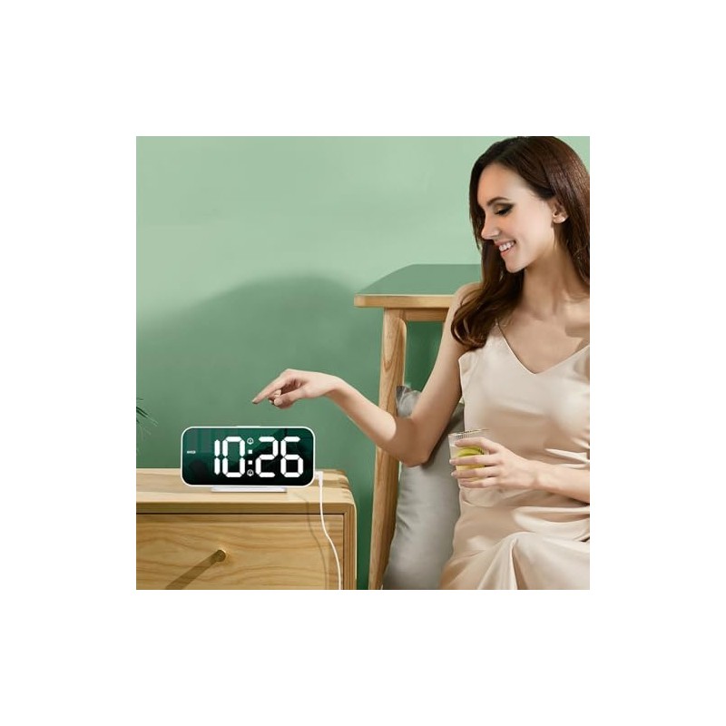 CYMNER Super Clear LED-Display Digitaler Wecker - Modernes Design, Multifunktional,