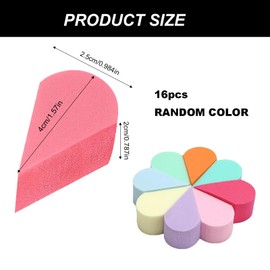 Pence & Moon Collective 16 Pcs Face Paint Sponges, Reusable Petal Shape Mini Mixed Color Face Painting Sponges for Foundation, Concealer