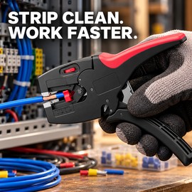 Automatic Wire Stripper and Cutter 2-in-1, 32-7 AWG Self-Adjusting Electrical Pliers