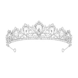 rhinestones tiara for women girls - Color: Silver