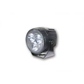 HIGHSIDER Motorbike Motorcycle LED Spotlight SATELLITE Aluminium Matte Black Casing with Holder, Lens Diameter: 50 MM
