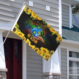 Be Kind Flag 3x5 Ft In A World Where You Can Be Anything Peace Flag - Inspirational Outdoor Decoration for Home, Garden, or Events