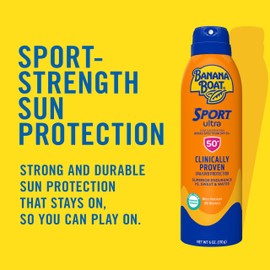 Banana Boat Banana Boat Sport Ultra SPF 50 Sunscreen Spray, 9.5oz | Banana Boat Sunscreen Spray SPF 50, Oxybenzone Free Sunscreen, Spray On Sunscreen, Water Resistant Sunscreen, Family Size Sunscreen, 9.5oz