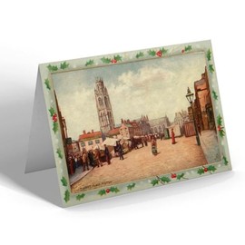 CHRISTMAS CARD - Vintage Lincolnshire - Market Place, Boston