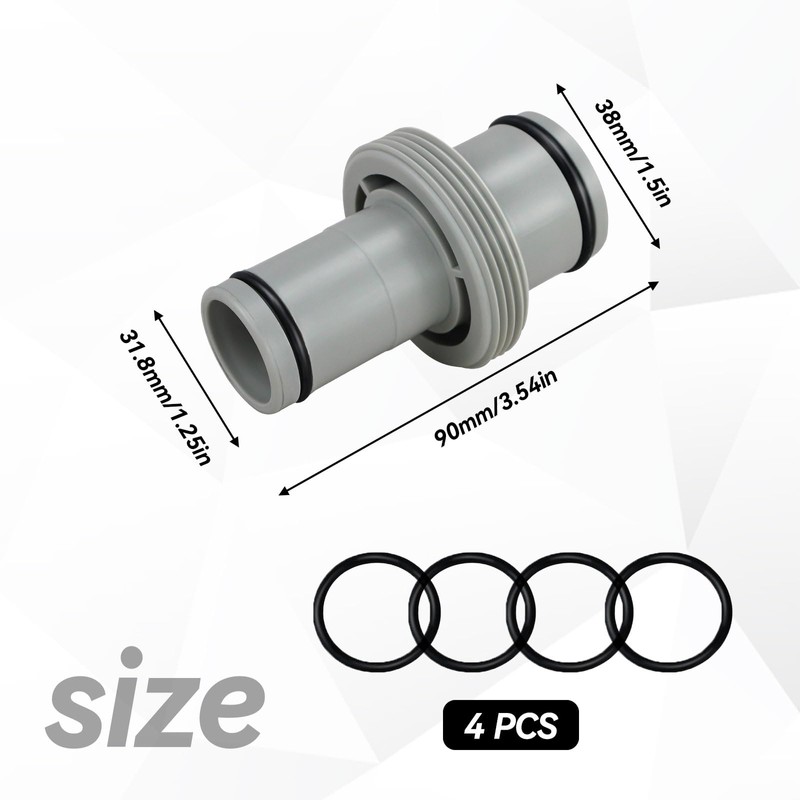 Zueyen Pool Hose Adapter, 2-Way Hose Connector 38 mm to