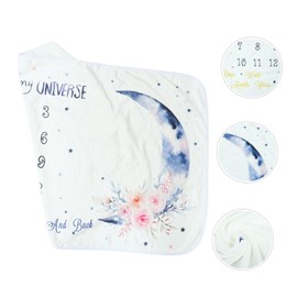 Mikinona 1pc Moon Milestone Blanket for Newborns Monthly Photo Blanket for Showers Milestone Photography Easy to Clean Store