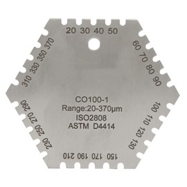 Wet Film Card CO100-1 20-370um Wet Film Card Stainless Steel Hexagonal Wet Film Comb Thickness Gauge Gauge