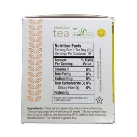 Brassica Tea Decaf Green Tea with Trubroc, Lemon DECAF, 16 Tea Bags