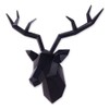Keygift Deer Head Wall Decor Geometrical Black Deer Antlers Wall Sculpture Faux Taxidermy Resin Wall Animal Head 19x7x17 Inches