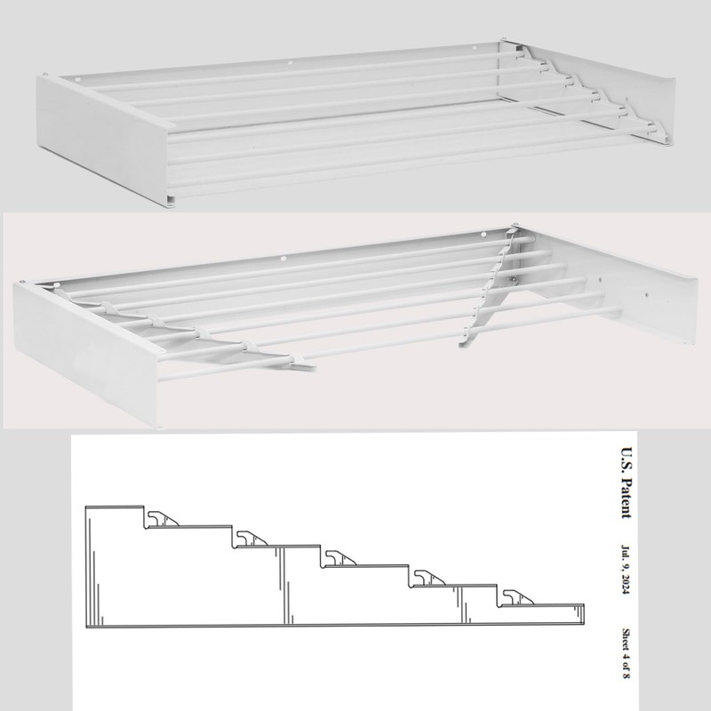 Wall Mounted Drying Rack 40",Laundry Drying Rack Collapsible, Retractable Clothes