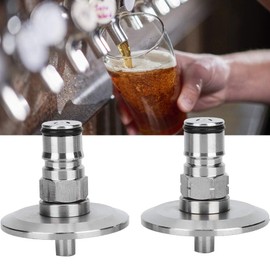 2Pcs 304 Stainless Steel Ball Lock Post Keg Homebrew Keg 1.5in Tri‑Clamp to Ball Lock Post Adapter Brewing Fitting Accessory Keg Adapter Kit
