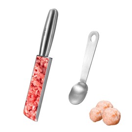 2 Pieces Meatball Shaper Meatball Mould Kitchen Tool for Making Meatballs Non-Stick Maker DIY Making Meatball Shaper Stainless Steel for Home Cooking Tool (Single Tube)