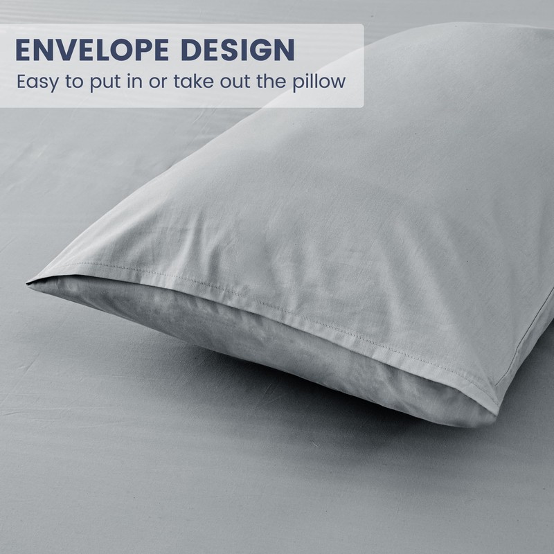 LINENOVA 100% Luxury Cotton Standard Pillowcases(Set of 2),Super Soft and