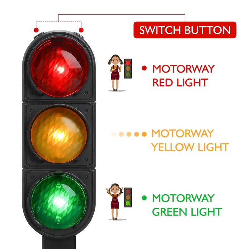 Gadpiparty Toys Traffic Light Signs Toy Traffic Light Lamp with