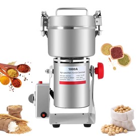 JAYGOVAN 1000g Electric Grain Mill Grinder 3600W High Speed Commercial Flour Mill Dry Grinding Machine 180° Swingable Blade Stainless Steel Grinder Mill for Wheat, Spices, Coffee Bean, Corn