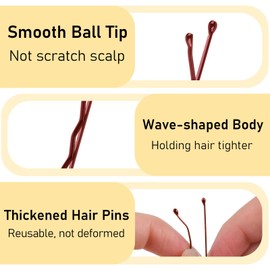 Pack of 210 Hair Pins, Metal Wave Shape Hair Clips, Bobby Pins, U Hair Clips, Hair Pins, Spiral Hair Pins, Hair Scrunchie, Hair Clips Set with Storage Box for Children, Girls, Hairdressing Salon